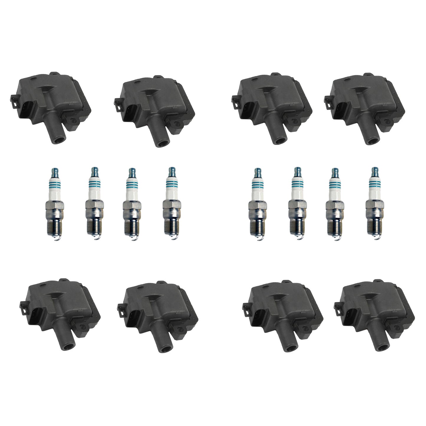 New UF192 Ignition Coil & 5325 Spark Plug For Chevrolet GMC Pontiac 5.7L 8.1L