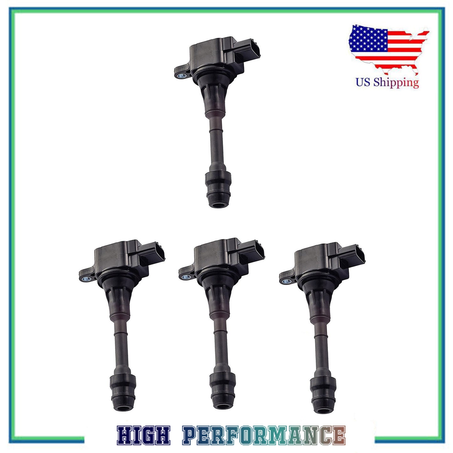 4 PCS Ignition Coil For UF350 C1398 22448-8H300 Nissan Altima Sentra X-Trail