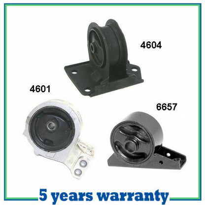 96-99 For Mitsubishi Eclipse Trans Engine Motor Mount Set 3 M591 6657 4601 4604
