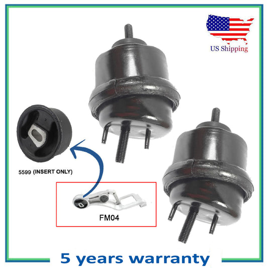 Set Rear Torque Strut Bushing, Front Left & Trans Mount For 05-07 Freestyle 3.0L