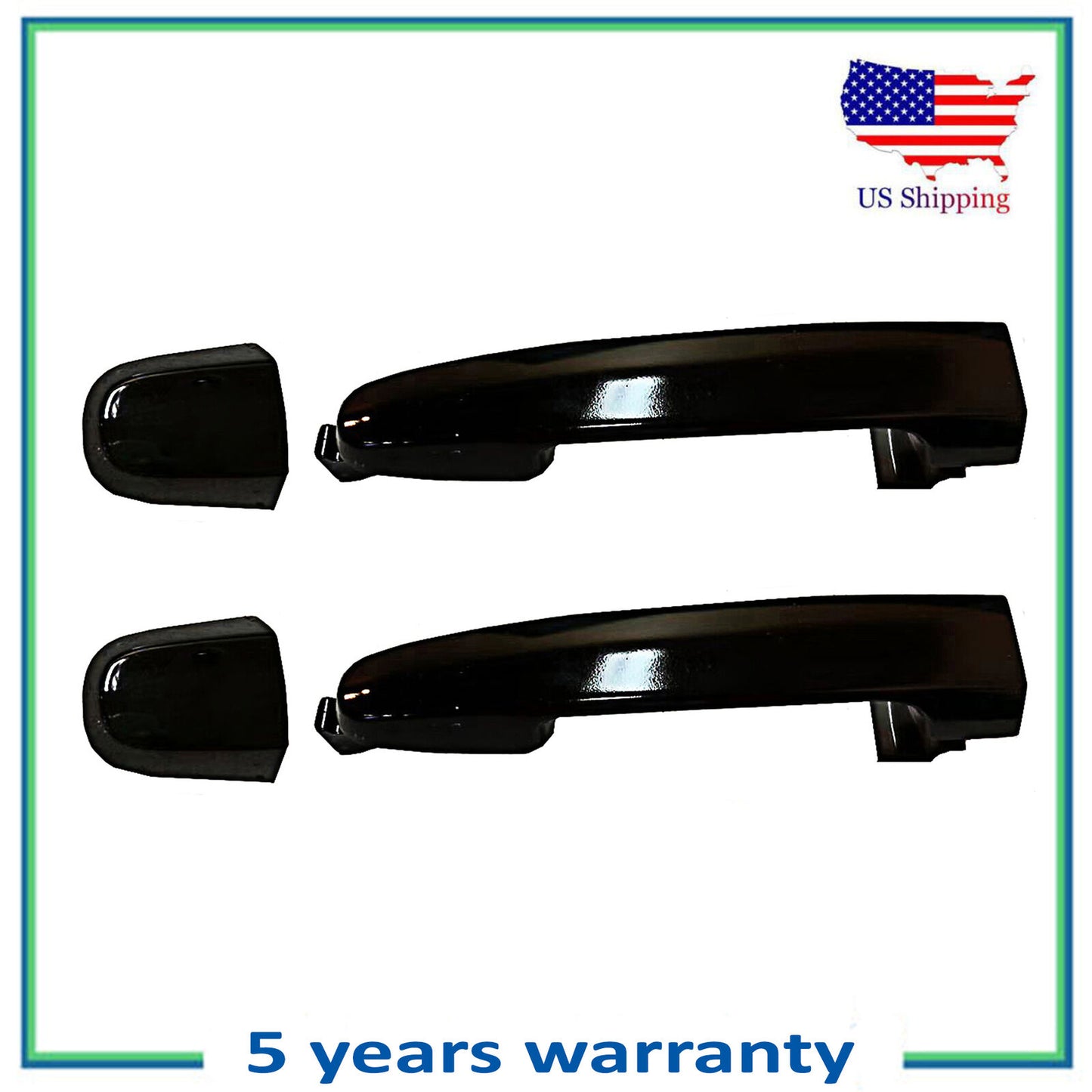 Rear Pair Set 2 Outside Door Handle For 03-10 Pontiac Vibe 209 Black Sand Pearl