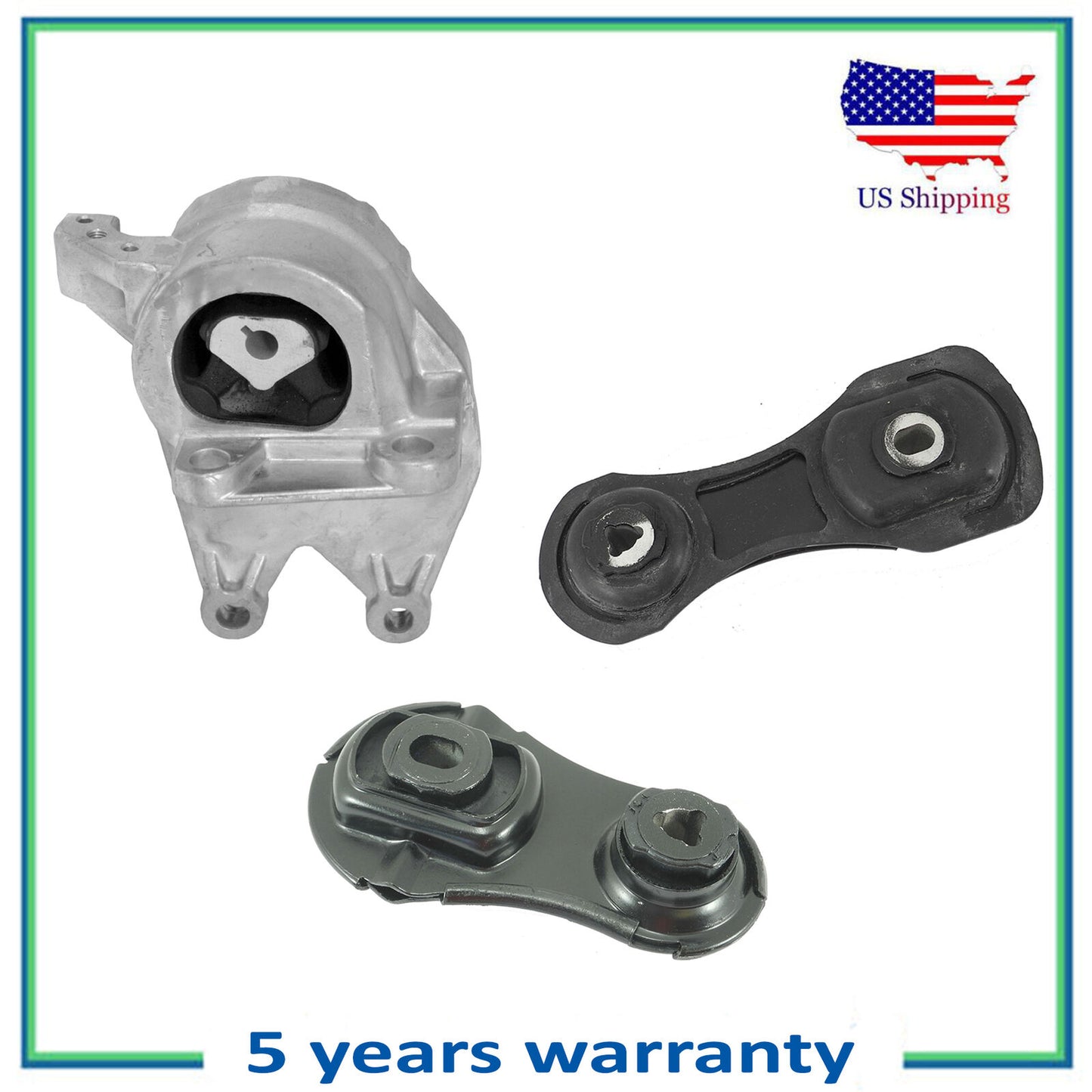 Set 3PCS Front Torque Strut & Auto. Trans. Mount For 13-19 Ford Explorer 3.5L V6