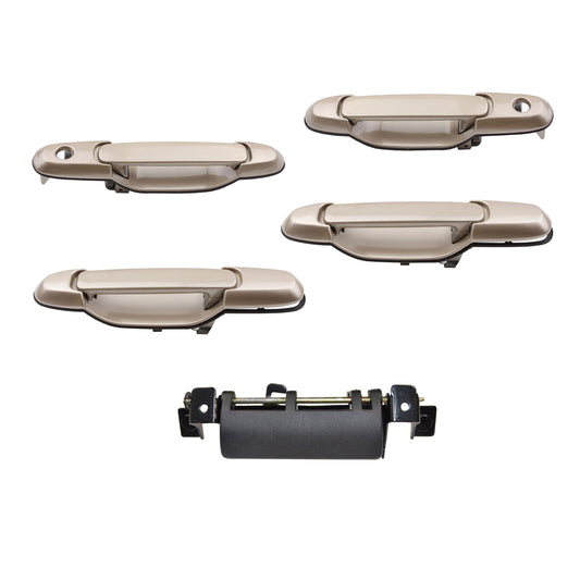 Set 5PCS Outside Tailgate Door Handle For 98-2003 Toyota Sienna Sable Pearl 4N7