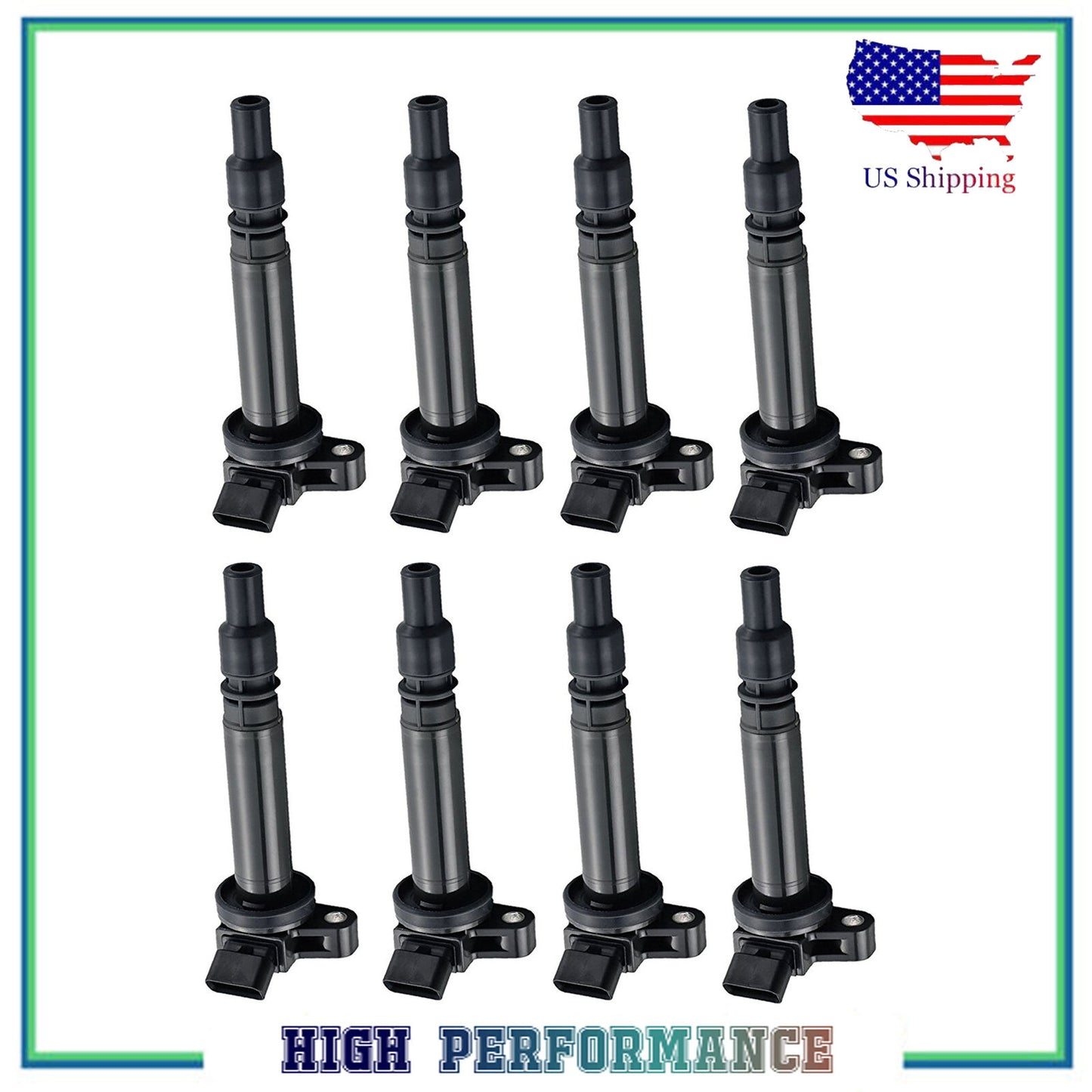 UF608 5C1738 C1681 9091902261 Ignition Coil Set 8PCS For 08-11 Lexus GS460 4.6L