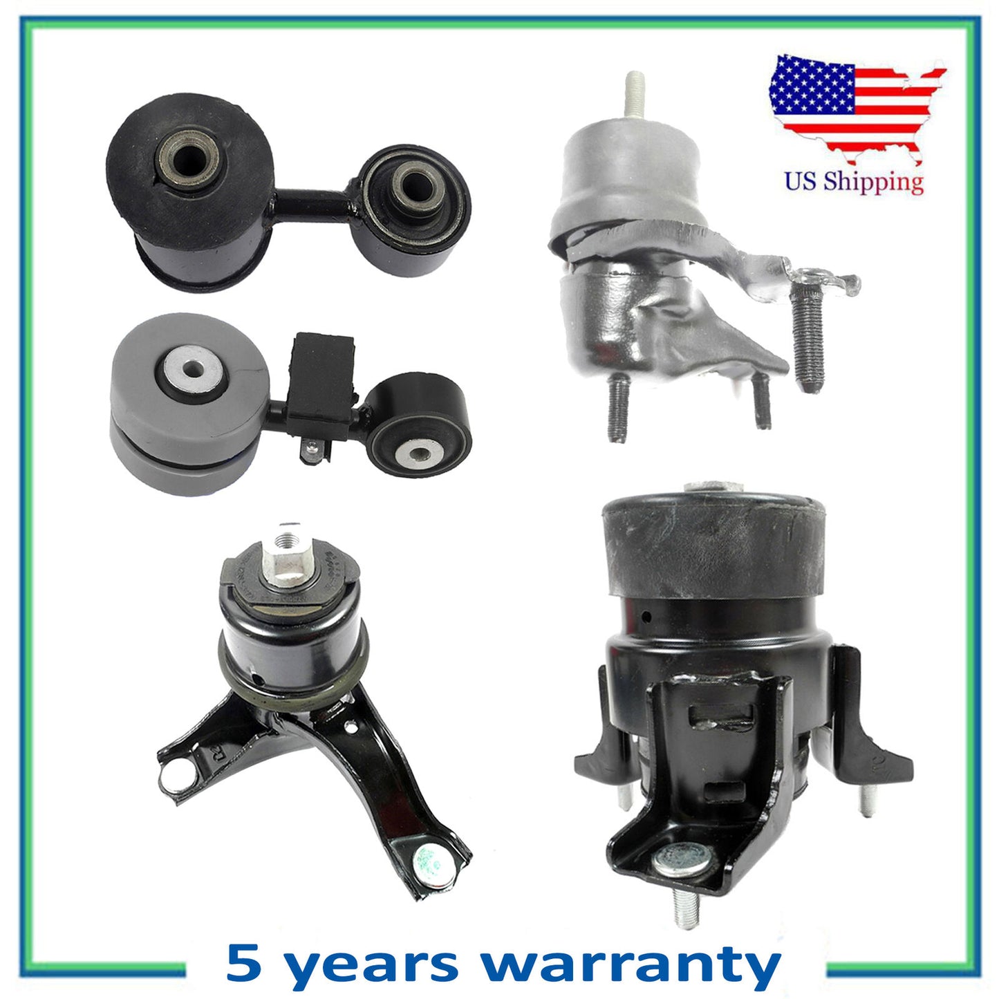 5PCS Engine Motor & Auto Trans Mount Polyurethane For 07 08 09 Toyota Camry 2.4L