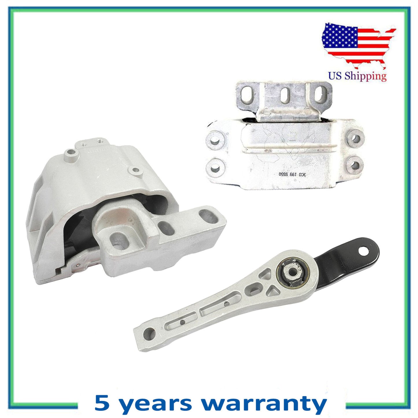3PCS Motor & Trans Mount For 2005 Volkswagen Jetta 1.9L 6929 6962 6959
