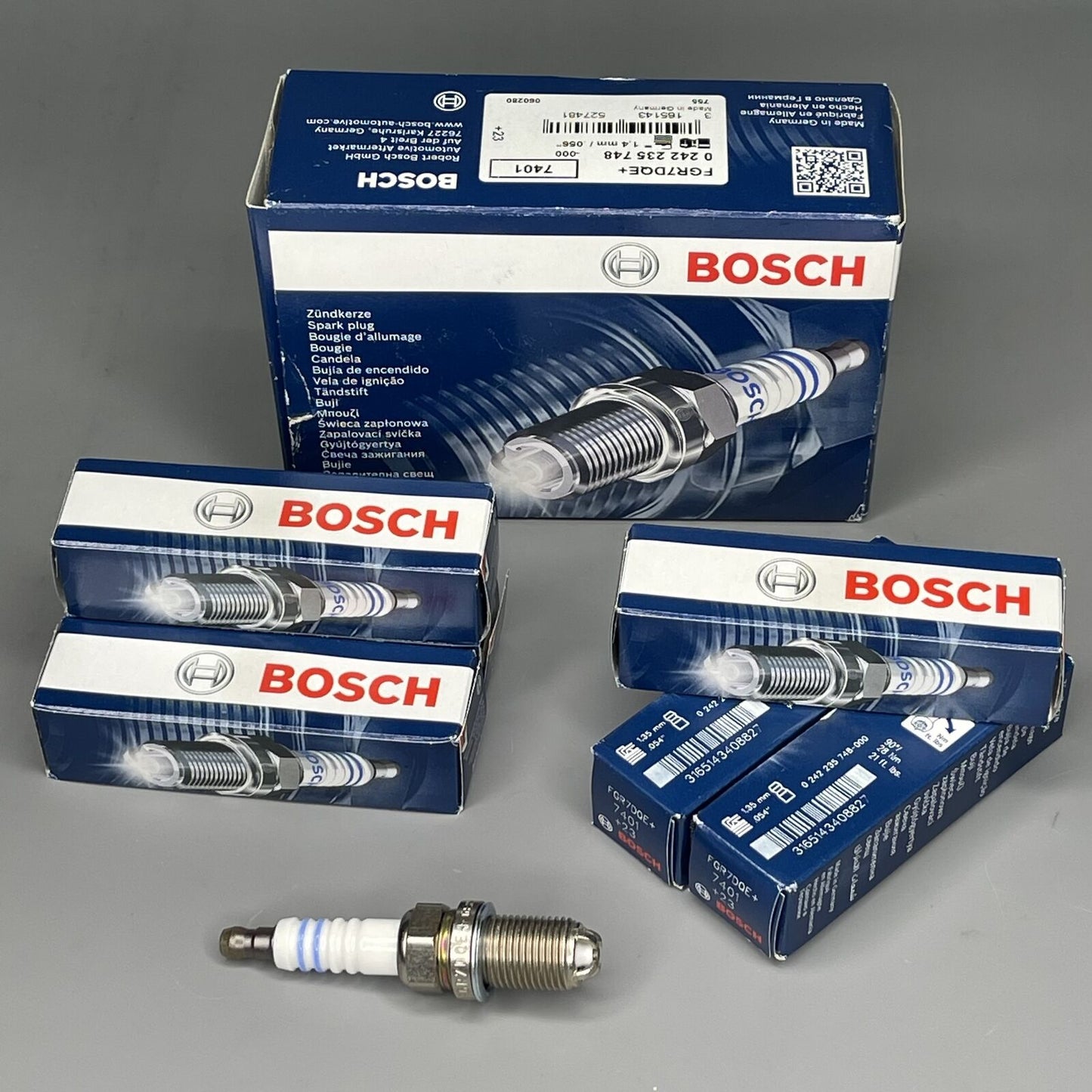 Bosch Nickel Spark Plug 7401 6PCS For AUDI A4 A6 S4 PEUGEOT 405 VW PASSAT VOLVO