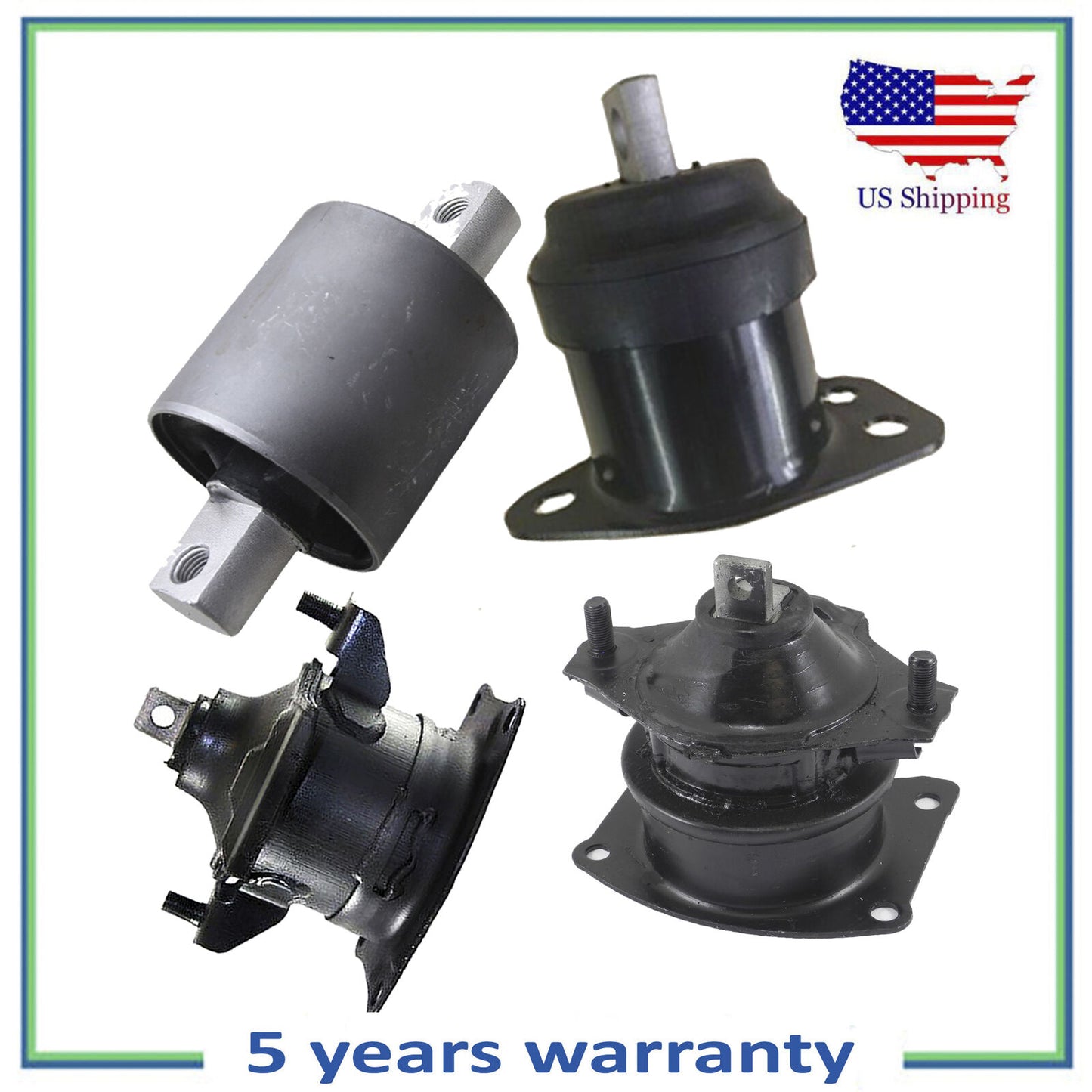 Set 4PCS Engine Motor Mount & Transmission Bushing For 2005-2008 Acura RL 3.5L