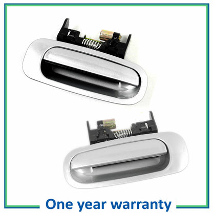 Rear Pair Exterior Outside Door Handle DS499 For 98-2002 Corolla Prizm Silver