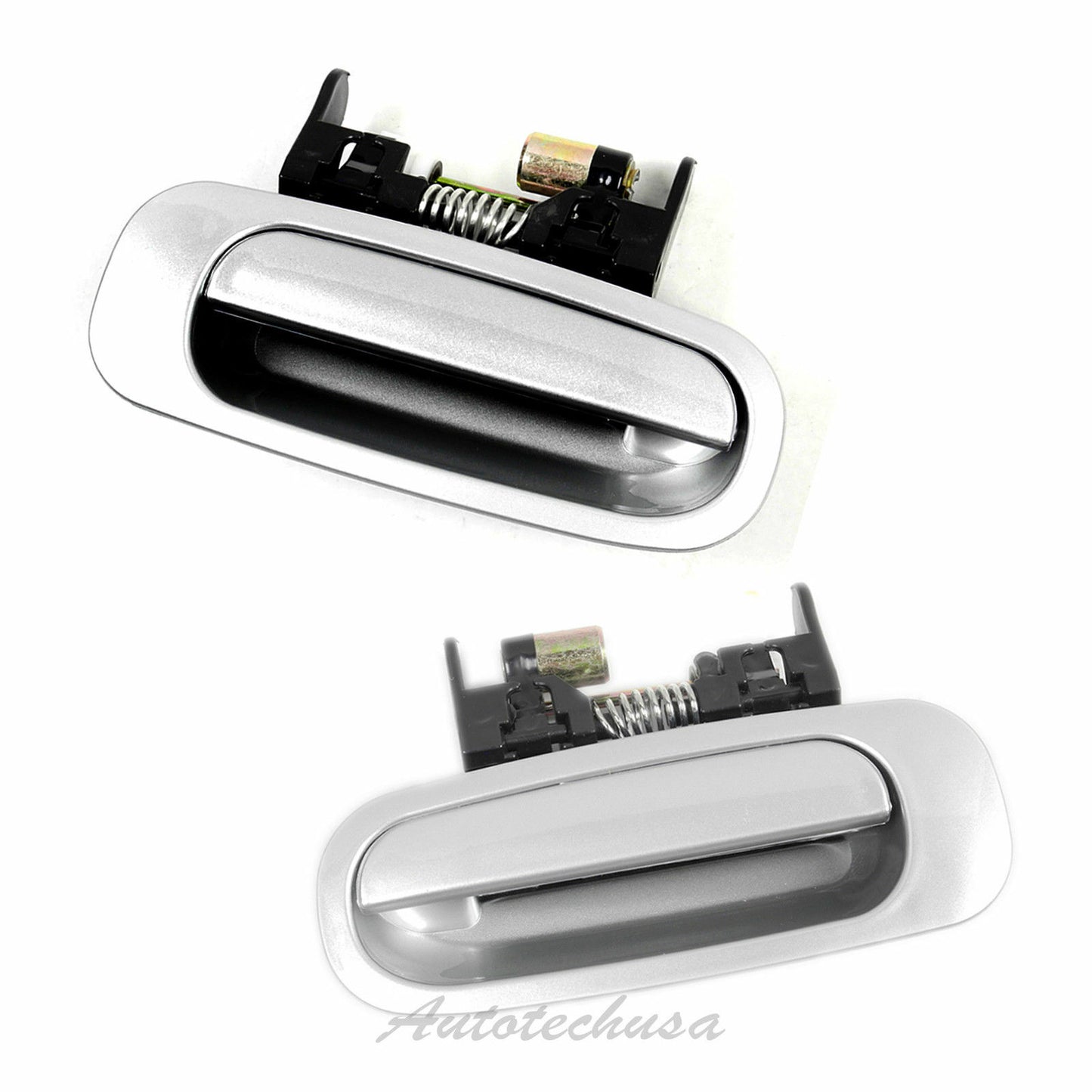 Rear Pair Exterior Outside Door Handle DS499 For 98-2002 Corolla Prizm Silver