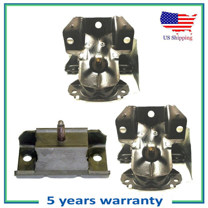 Set 3PCS New Engine Motor & Automatic Transmission Mount For 08-13 GMC 4.3L RWD
