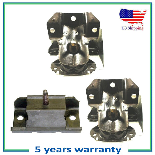 Set 3PCS New Engine Motor & Automatic Transmission Mount For 08-13 GMC 4.3L RWD