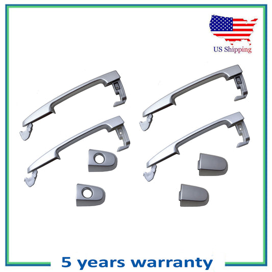 4PCS Outside Door Handle For 05-10 Scion tC xA xB xD Millenium Silver Metallic