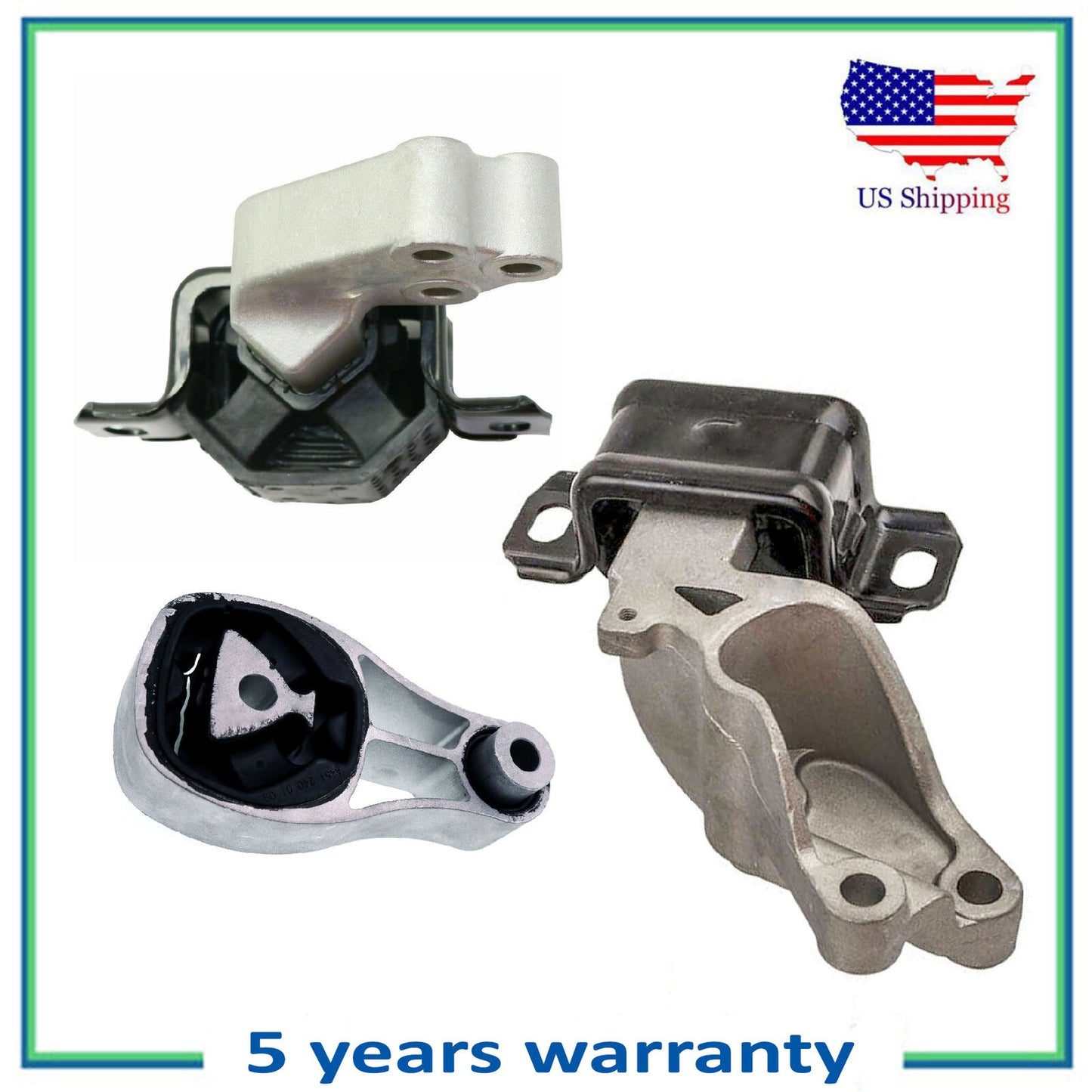 Set 3PCS Engine Motor & Trans. Mount For 2008-2015 Smart Fortwo 1.0L/ Electric