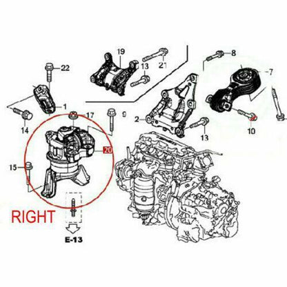 Hydraulic Front Engine Motor Mount with Bracket for Honda Civic 12-14 1.8L Auto