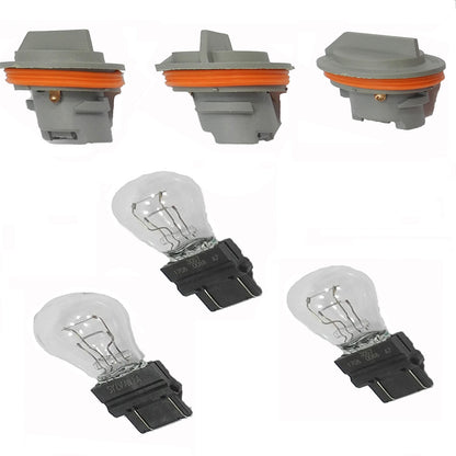 Rear Tail Light Lamp 3 Sockets + 3 Light Bulbs For NEW Dodge Jeep Grand Cherokee