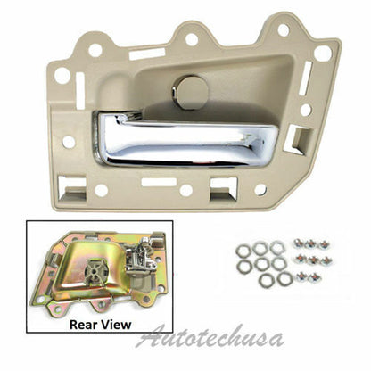 Rear Left Interior Door Handle BJ0003-NS For 05-2010 Jeep Grand Tan Chrome Bolt