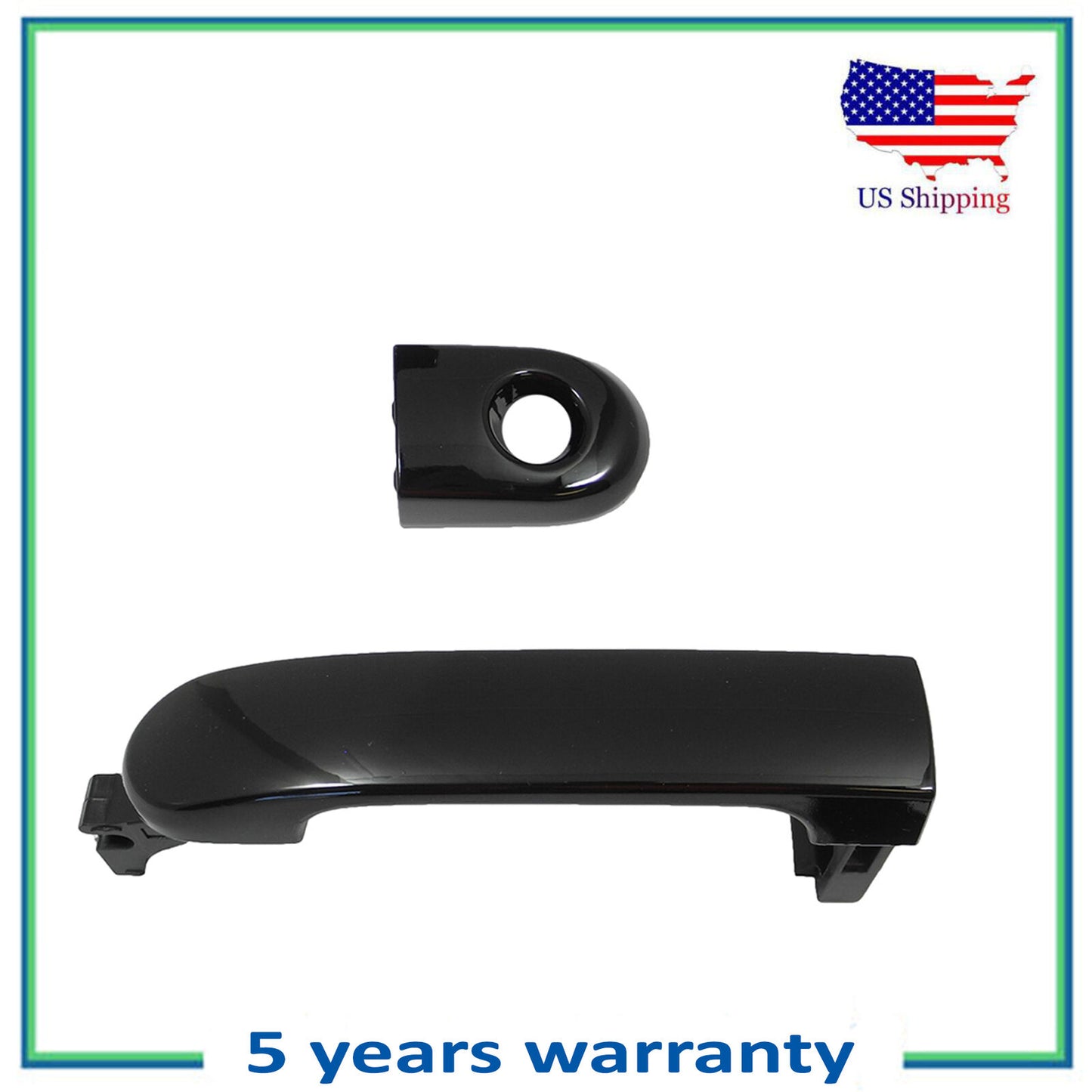 Front Left Outside Door Handle w/hole For 07-12 Nissan Versa Black Obsidian KH3