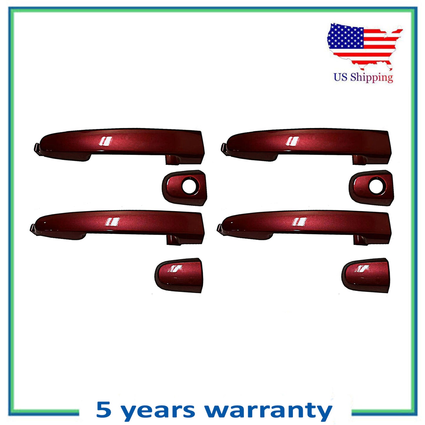 Set 4 PCS Outside Door Handle 3Q3 Salsa Red Pearl For 03-10 Pontiac Vibe 1.8