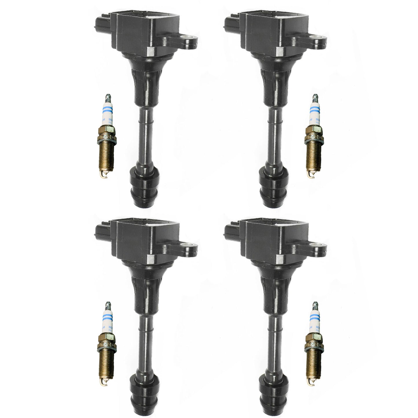 8PCS UF350 4 Ignition Coil & 4 Bosch Platinum Spark Plug For Sentra Altima 2.5L