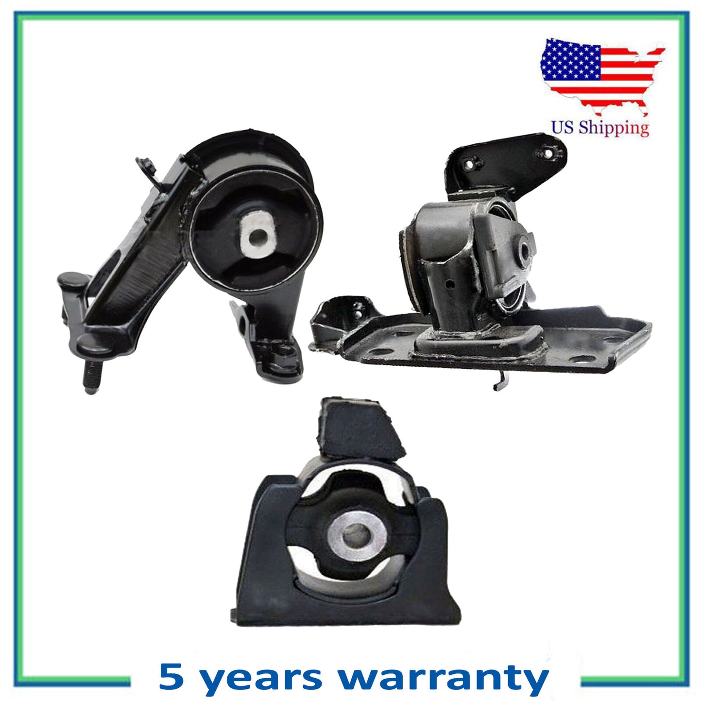 Set 3PCS 62050 62038 62064 For 2009-2012 Toyota RAV4 2.5 2WD Motor & Trans Mount