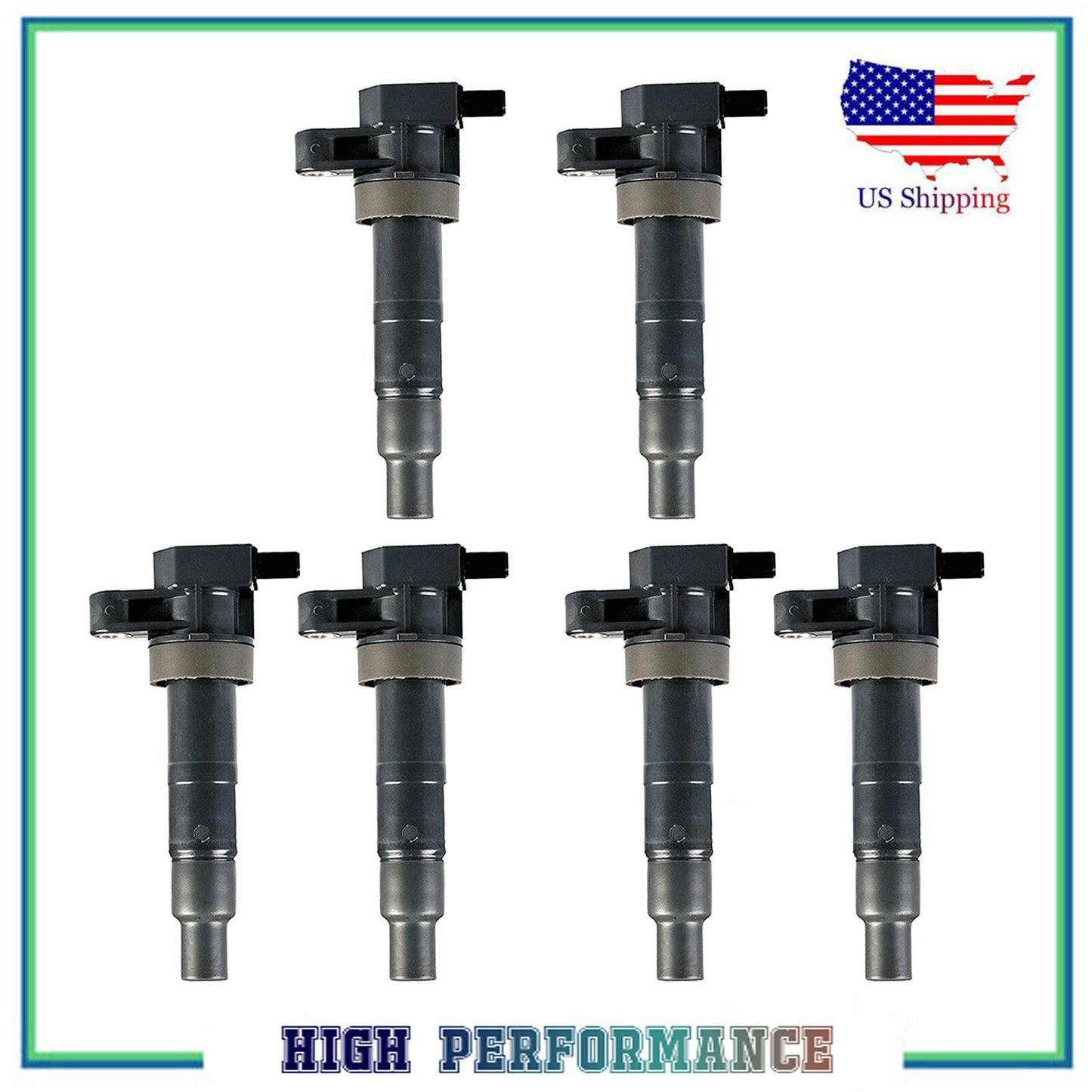 6PCS Encendido Bobina Para UF546 Hyundai Santa Fe Azera Génesis Sedona Sorento