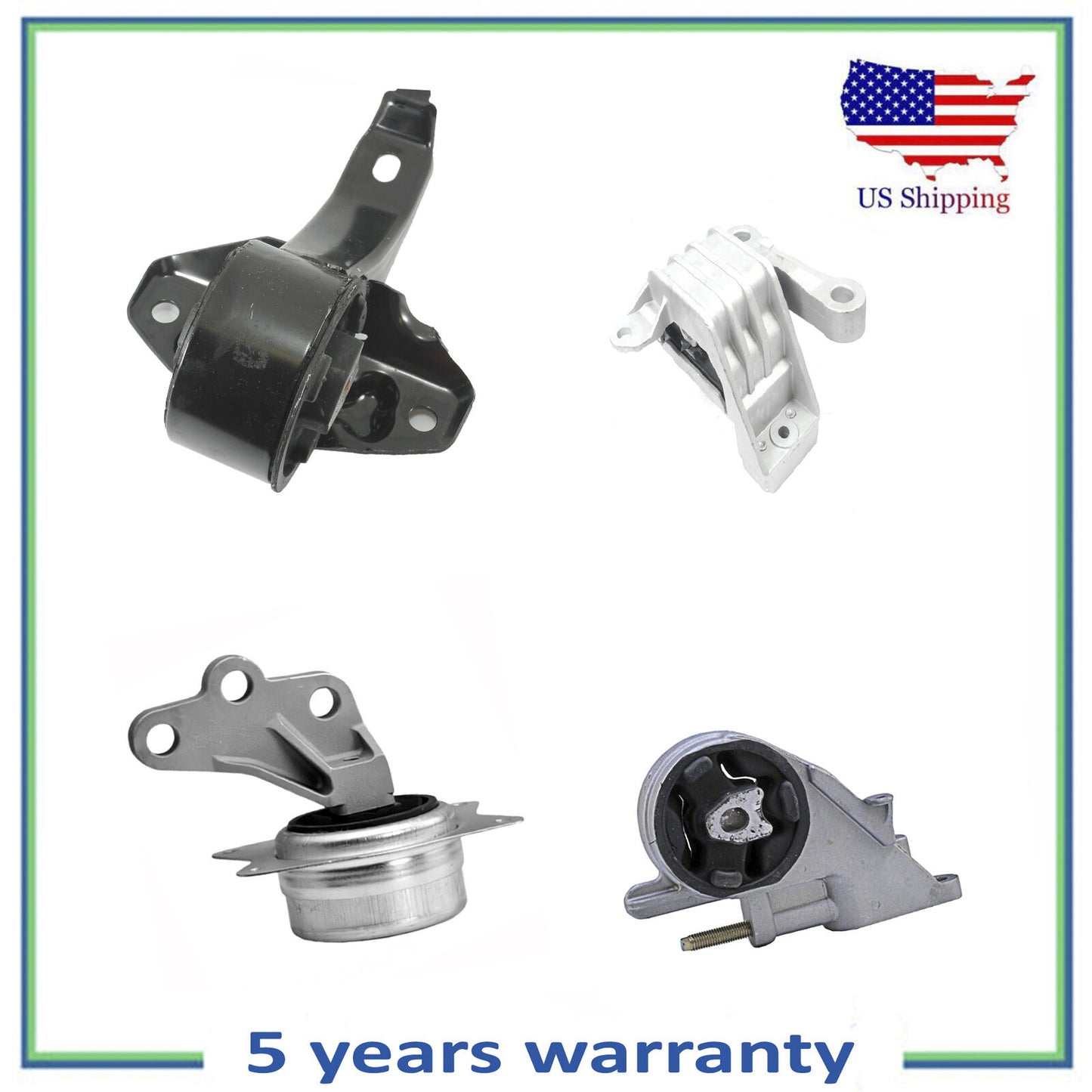 4PCS Motore & Auto Trans Montante Per 2008-2010 Chevrolet Malibu 2.4L 4 Velocità