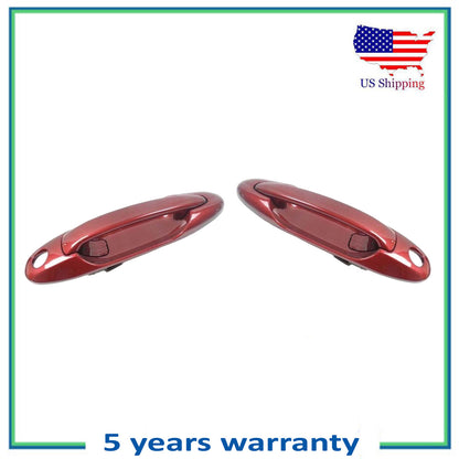 Front Pair Outside Door Handle For 3K4 Sunfire Red Pearl Toyota Tundra Sequoia