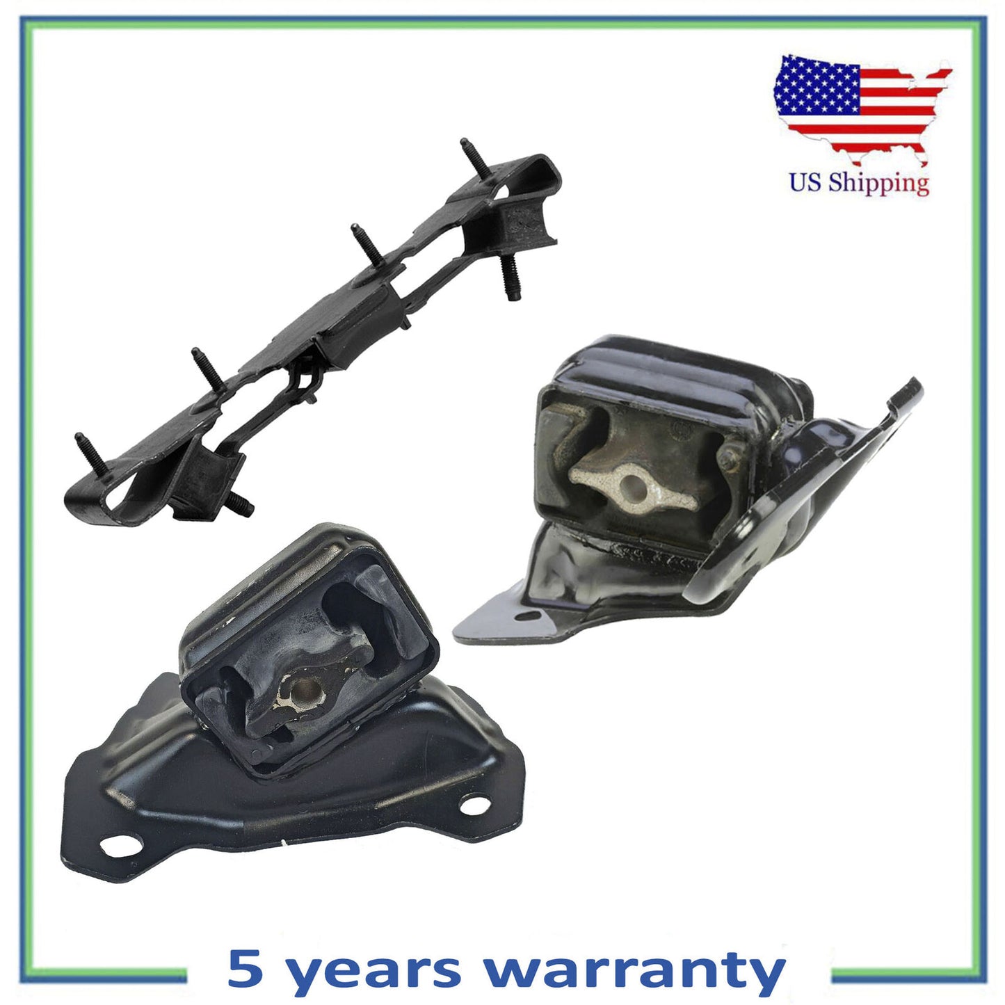 Set 3PCS Moteur & Transmission Montage Pour 08-12 Jeep Liberty 3.7L 4WD. RWD
