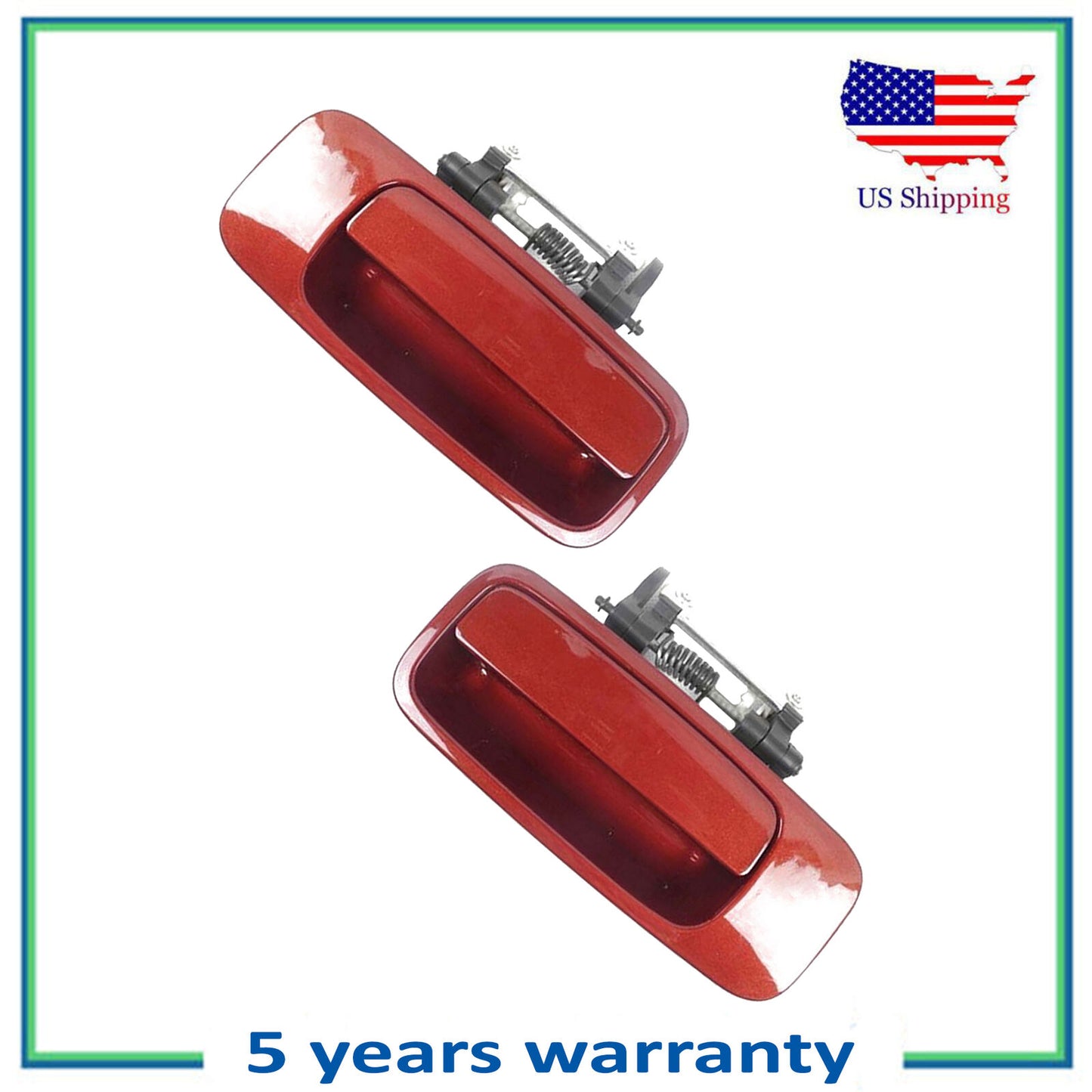 Rear Pair Set Outside Door Handle For 00-04 Toyota Avalon 3N6 Vintage Red Pearl