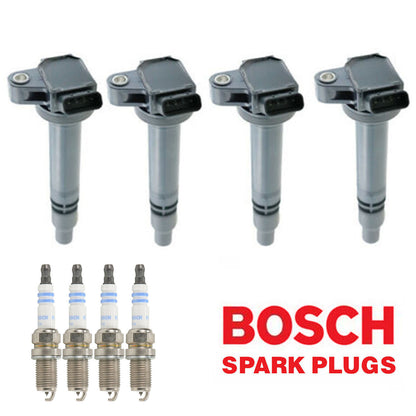 4x OEM Quality Ignition Coil & 4x Bosch Platinum Spark Plug For Matrix Vibe 1.8L