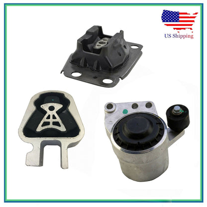 Set 3Pcs Engine Motor & Trans Mount For 13-17 Ford Fusion Lincoln MKZ 2.0L Turbo