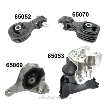 Engine Motor & Trans Mount 12-14 For Honda CR-V 2.4L 65052 65053 65069 65070