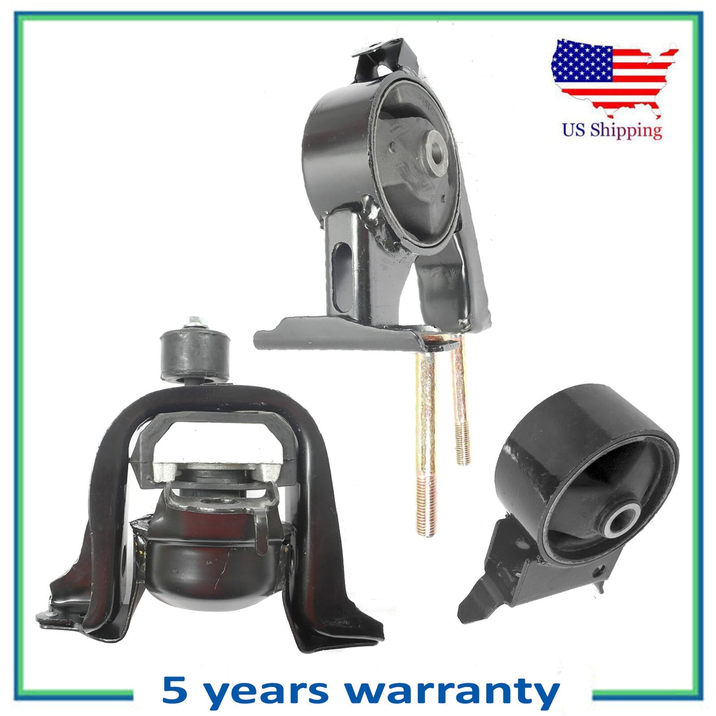 M348 ENGINE MOTOR & TRANS MOUNT FOR 2000-2002 TOYOTA ECHO 1.5L KIT OF 3PCS NEW