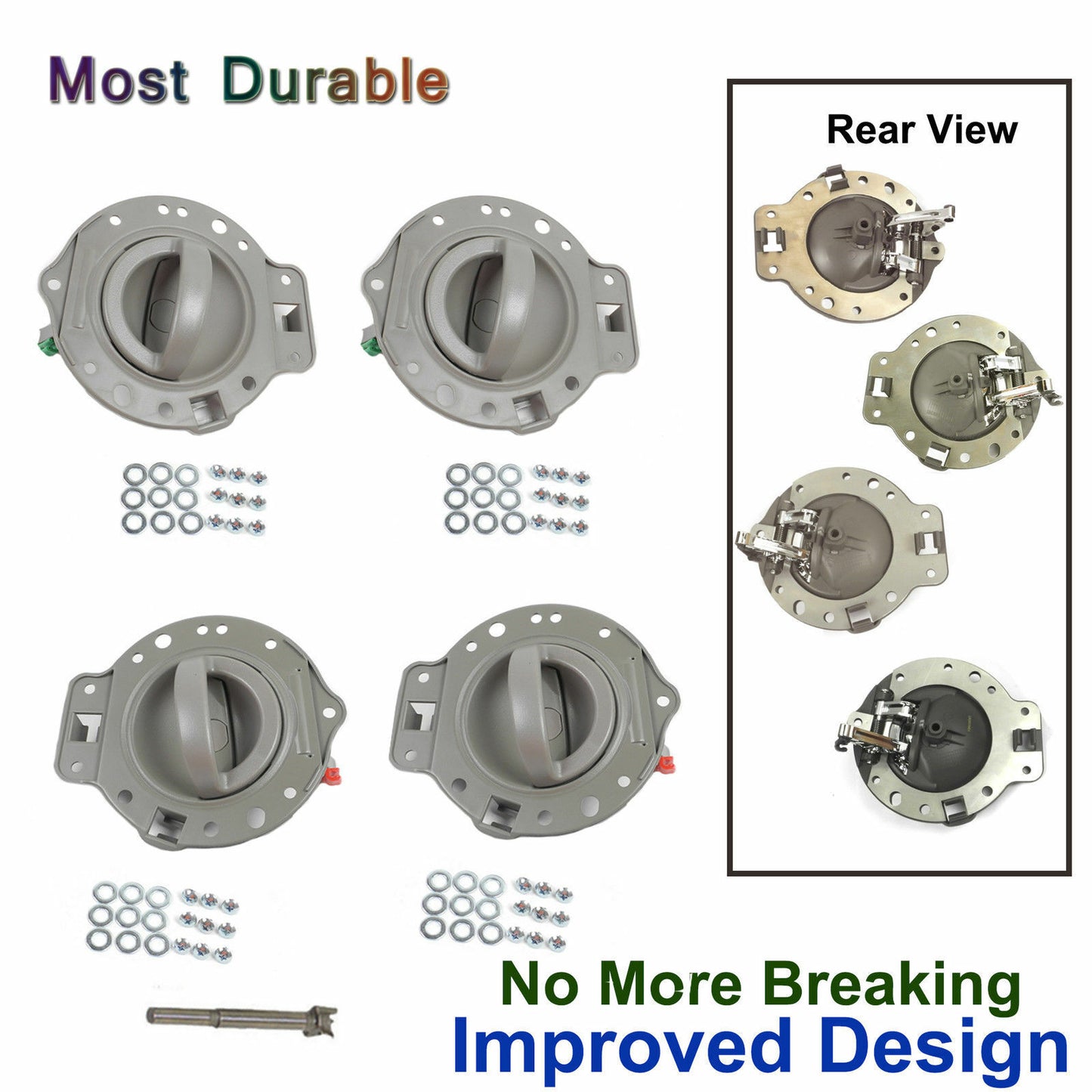 Amélioré Intérieur Porte Poignée Set 4 Pour 2006 2007-2010 Jeep Commander Gris