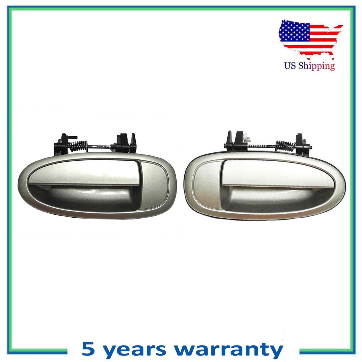 Rear Pair Outside Door Handle Set 2 For 95-99 Toyota Avalon 1C8 Silver Metallic