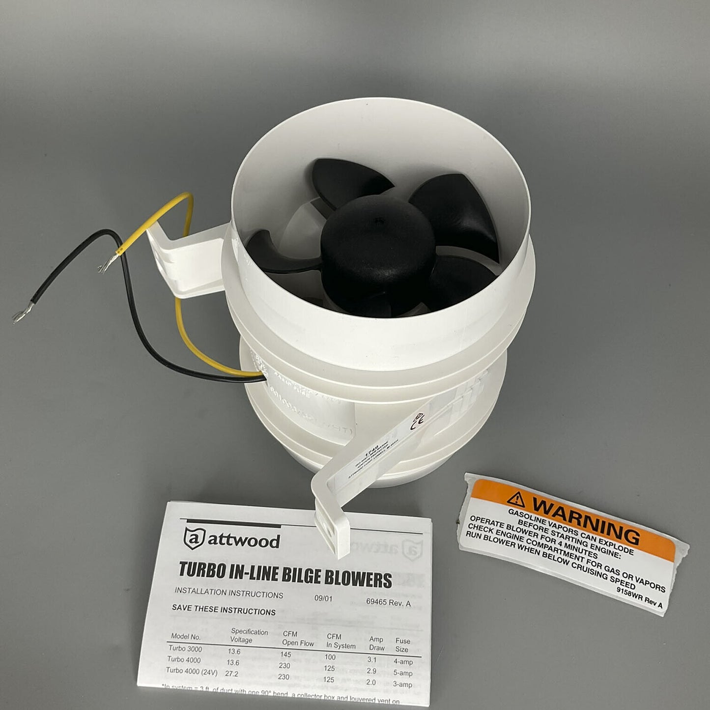 Attwood 1749-4 Turbo 4000 Serie 4-Inch Turbo in-Line Soffiatore