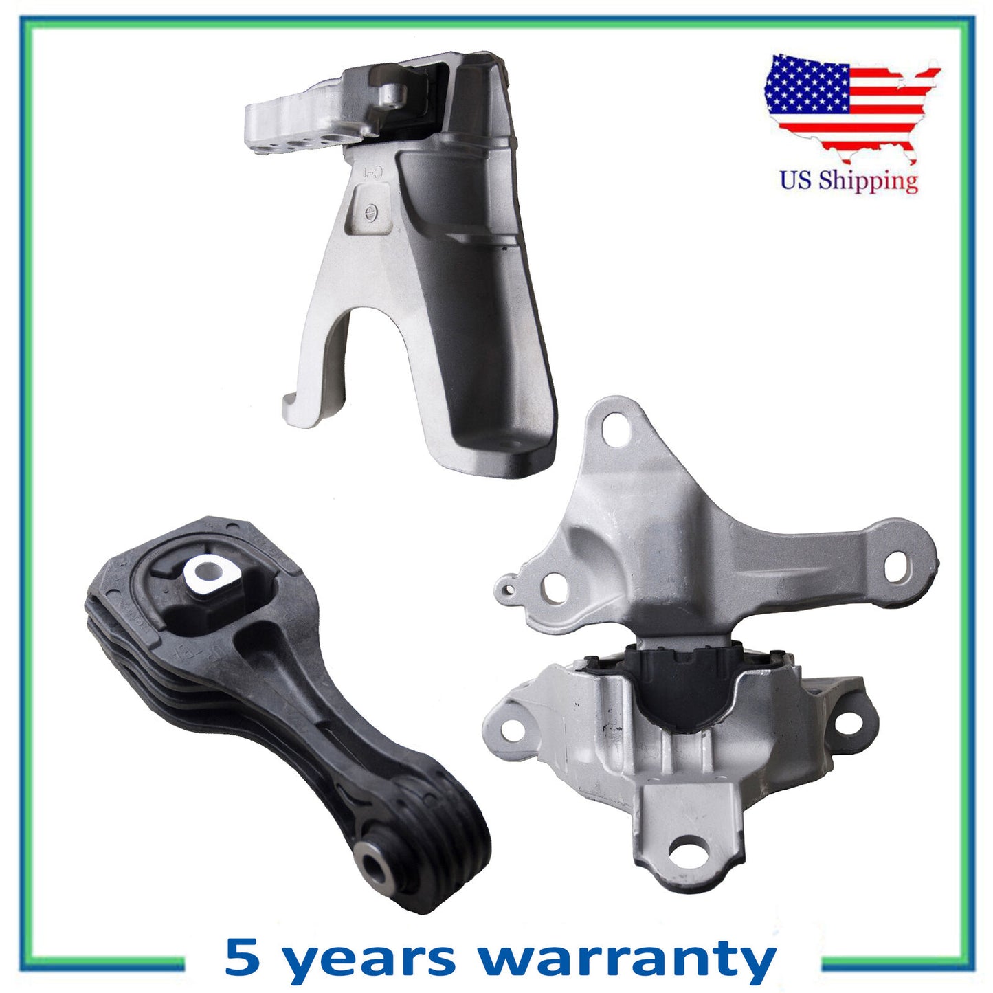 Set of 3Pcs Engine Motor & Automatic Trans Mount For 2018-2020 Honda Civic 2.0L
