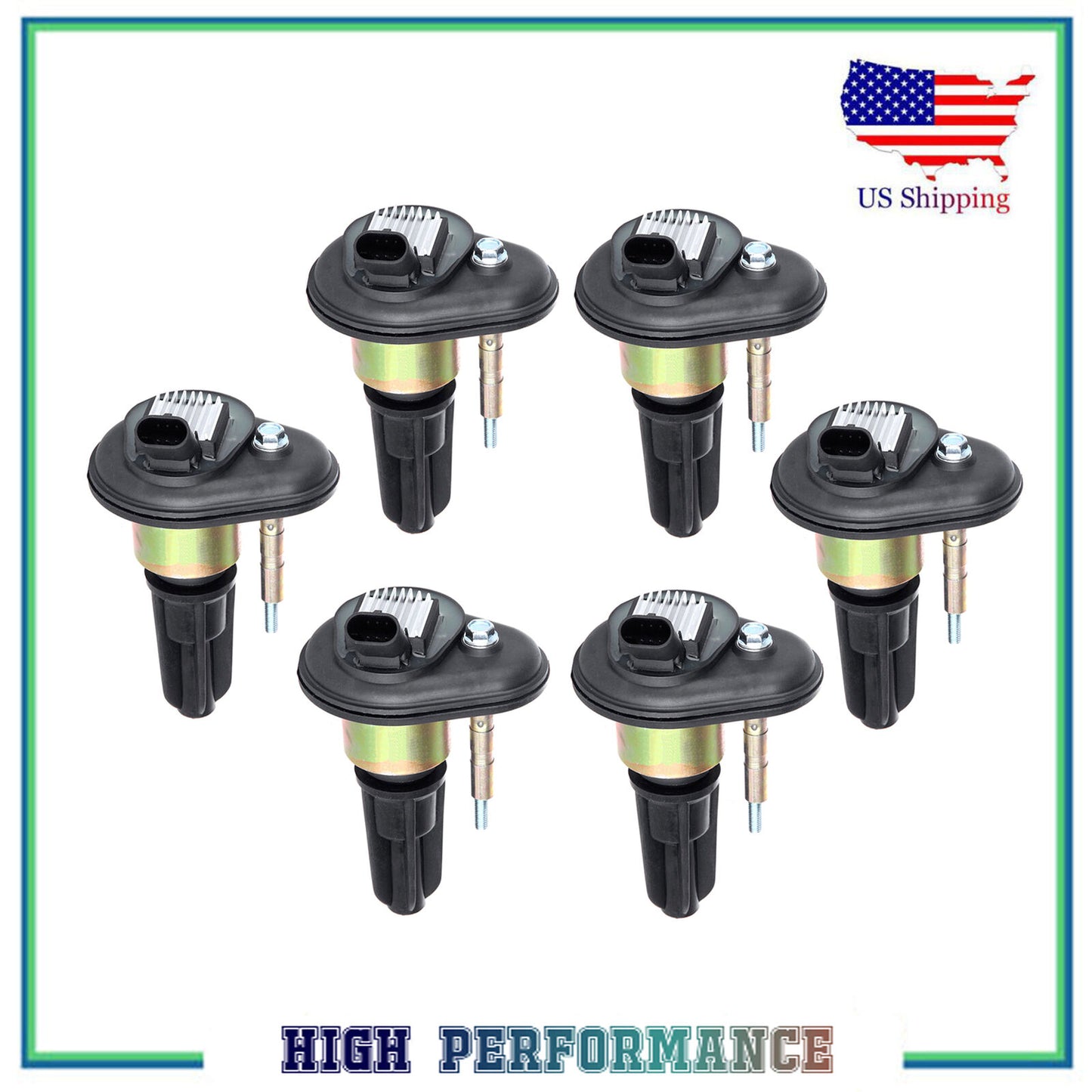 6PCS Ignition Coil 6pcs For UF303 C1395 Chevy Trailblazer GMC Canyon Envoy 4.2L