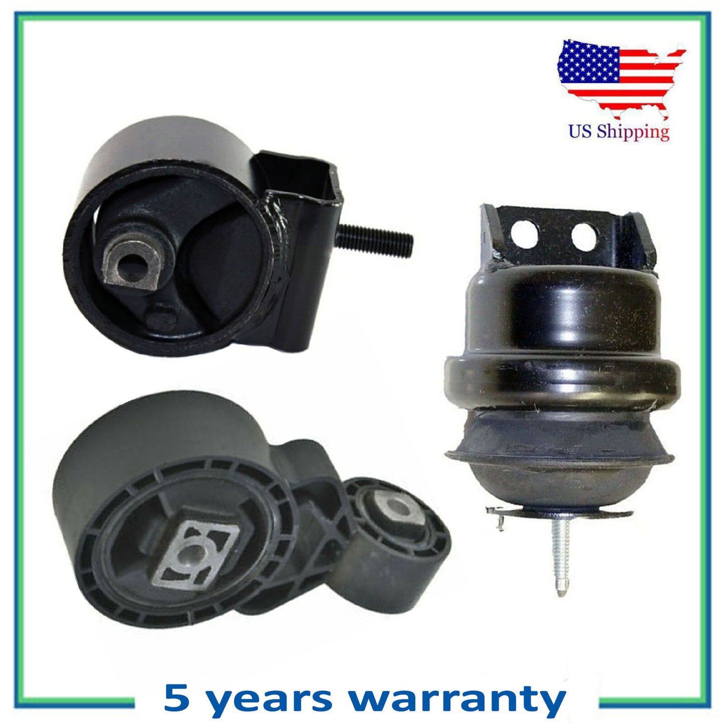 Front Rear Right Engine Motor Mount Set 3PCS For 2004-2007 Ford Taurus 3.0L V6