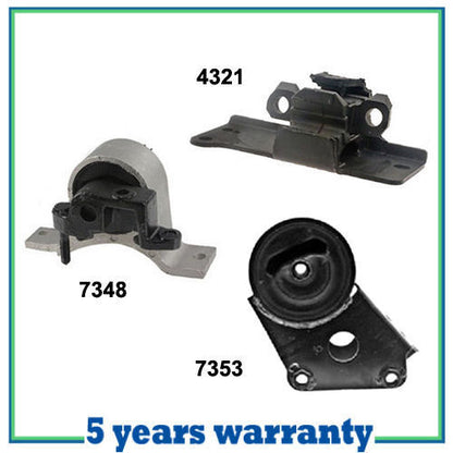 Moteur & Trans Montage Set 3PCS 7348 7353 4321 Pour Nissan Murano 3.5L 4WD
