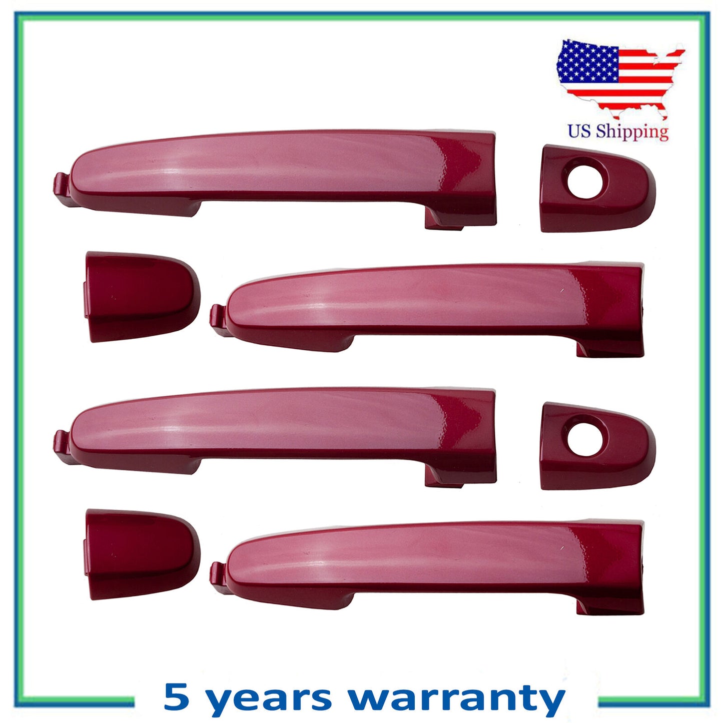 Set of 4PCS New Outside Door Handle 3R3 Red For 2003-2010 Pontiac Vibe 1.8 2.4L