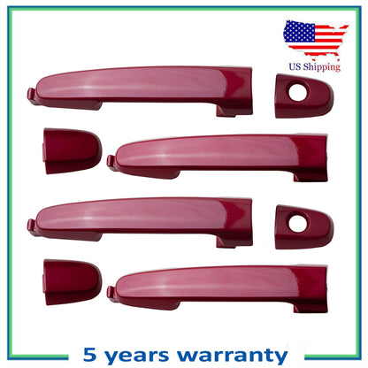 Set of 4PCS New Outside Door Handle 3R3 Red For 2003-2010 Pontiac Vibe 1.8 2.4L