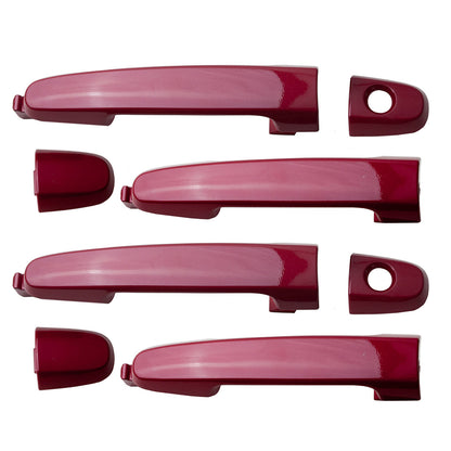 Set of 4PCS New Outside Door Handle 3R3 Red For 2003-2010 Pontiac Vibe 1.8 2.4L