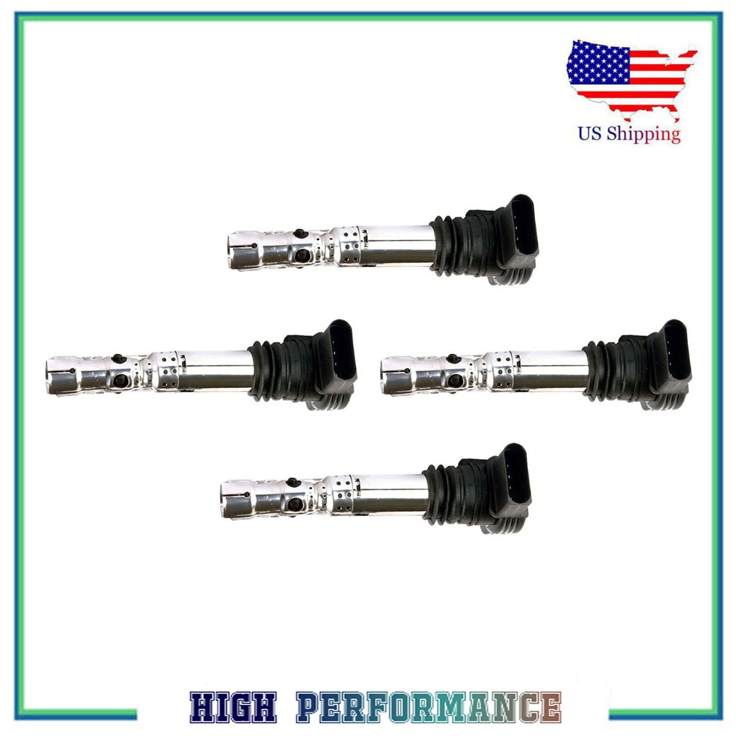 UF411 Ignition Coil Set 4PCS For 00-06 VW Beetle Jetta Passat Audi A4 A6 TT 1.8L
