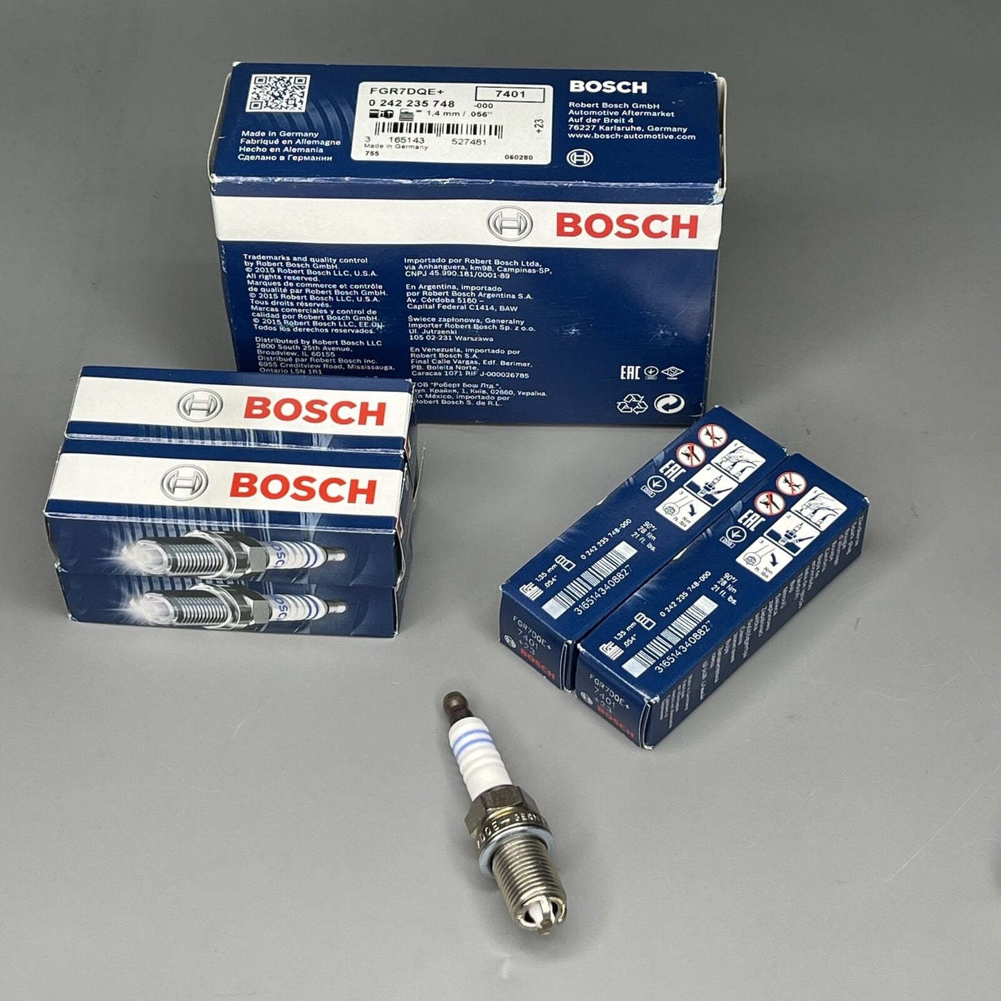 Bosch Nickel Spark Spina 7401 5PCS Per Audi A4 A6 S4 Peugeot 405 VW Passat Volvo