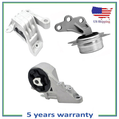 3PCS Front R Engine Motor & Auto Trans. Mount For 08-10 Chevy Malibu 2.4L 4 Spd