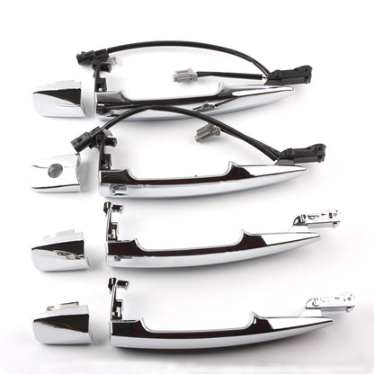Set 4 Pcs Exterior Outside Door Handle Chrome New For Murano Leaf Maxima Sentra