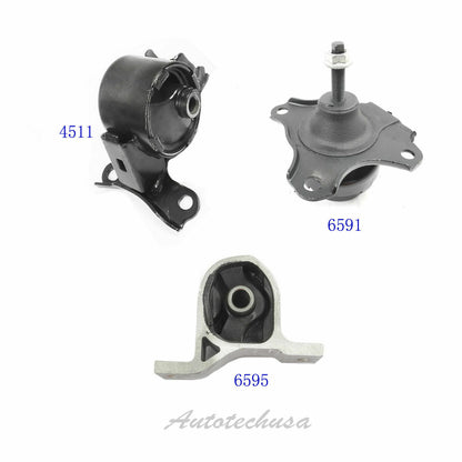 Engine Motor & Trans Mount Auto M1319 For Civic Acura EL 1.7L Set 4511 6591 6595