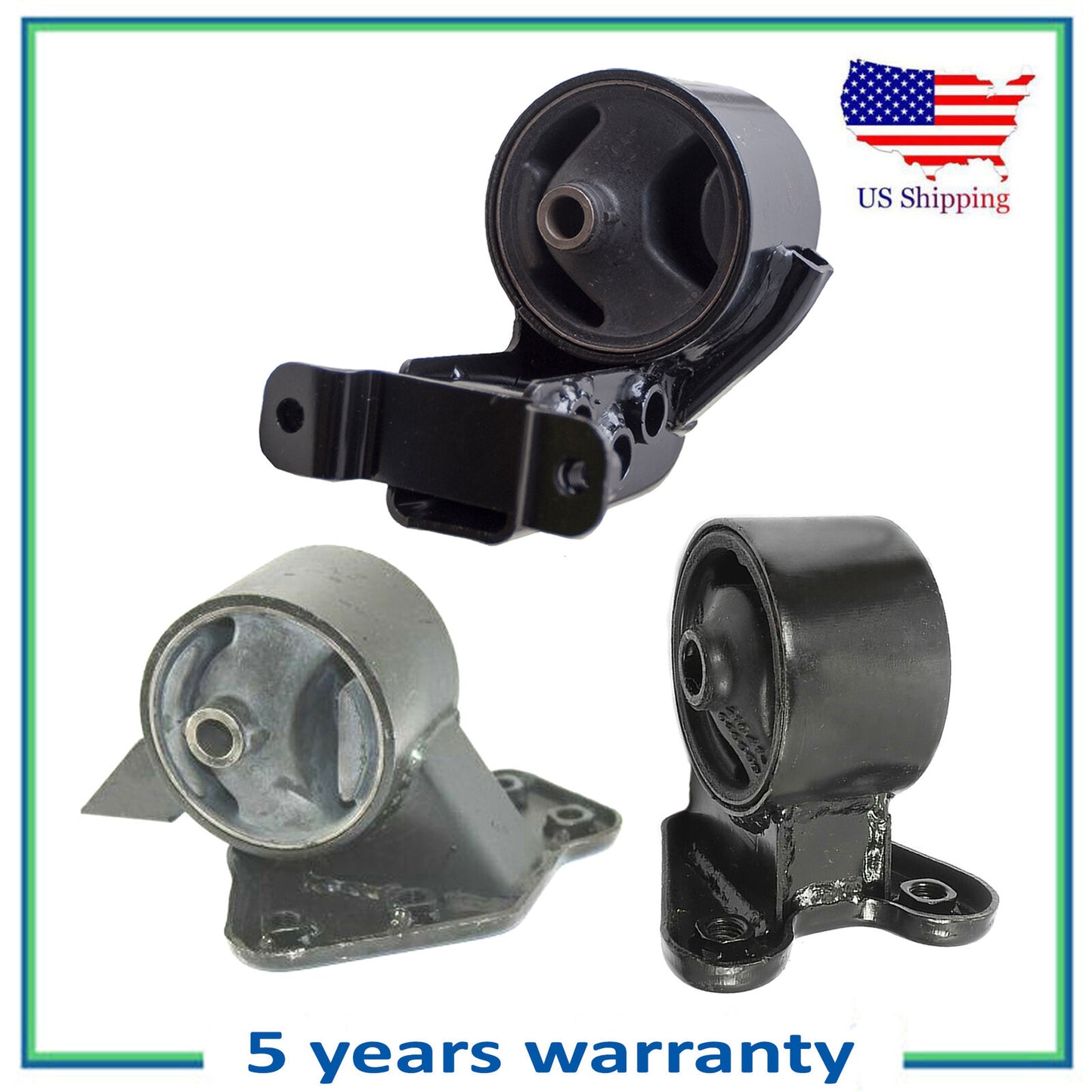 Set 3PCS Engine Motor & Manual Transmission Mount For 00-03 Hyundai Accent 1.5L